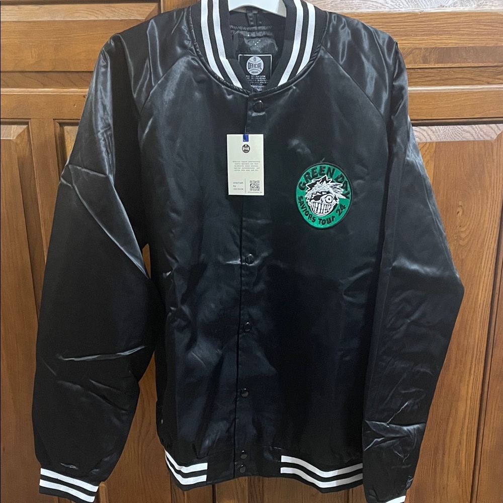 Black Satin Bomber Green Day saviors 2024 tour jacket new w tags Xlg